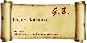 Gajer Barbara névjegykártya